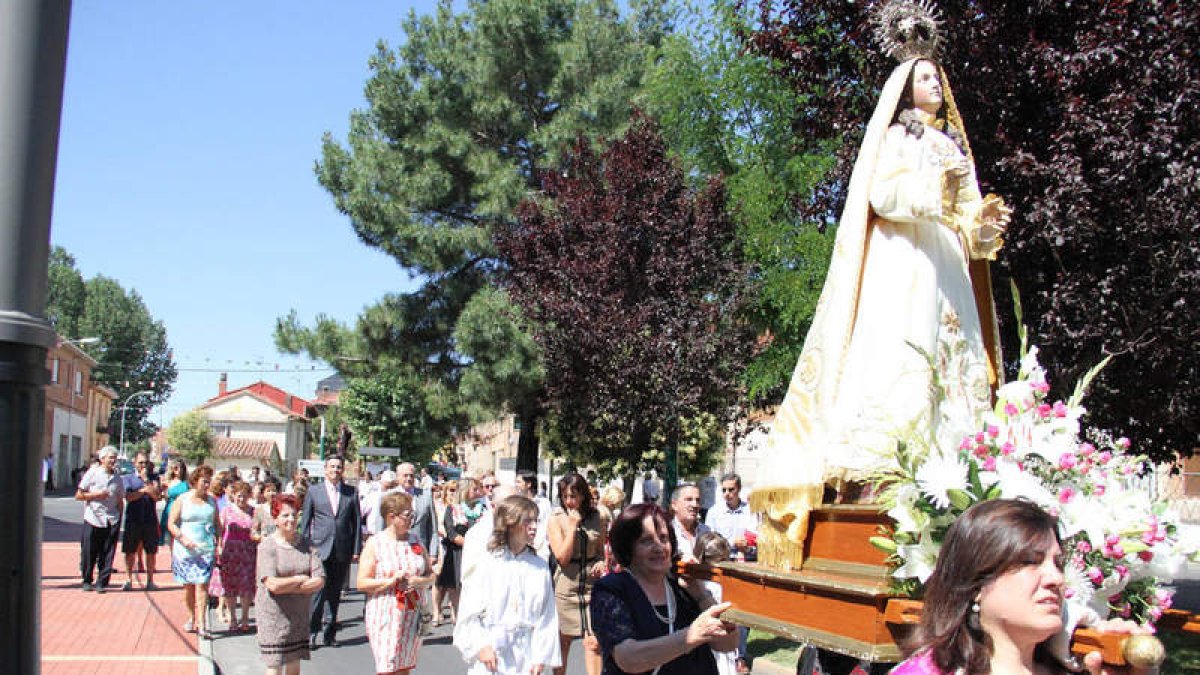 La Virgen de la Asunción durante la procesión, en una imagen de archivo.