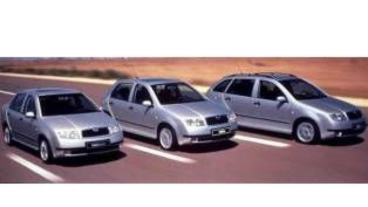Las tres carrocerías de la gama: Fabia, Fabia Combi y Fabia Sedán