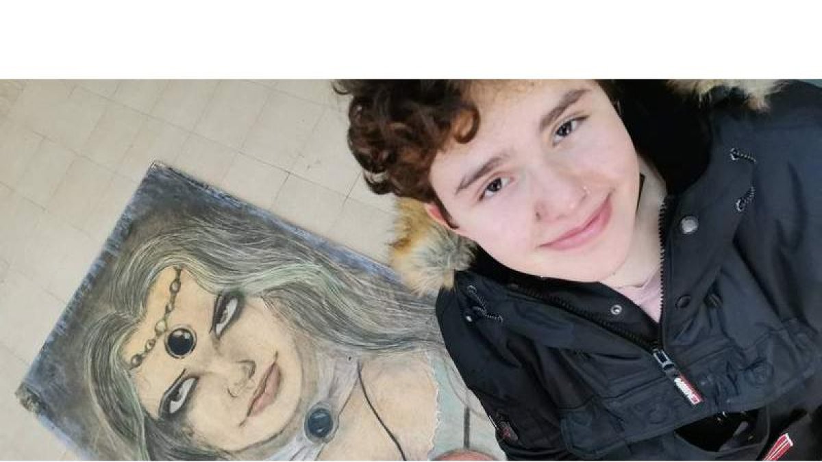 Nerea Pita, del colegio Maristas San José, ha realizado la obra. DL