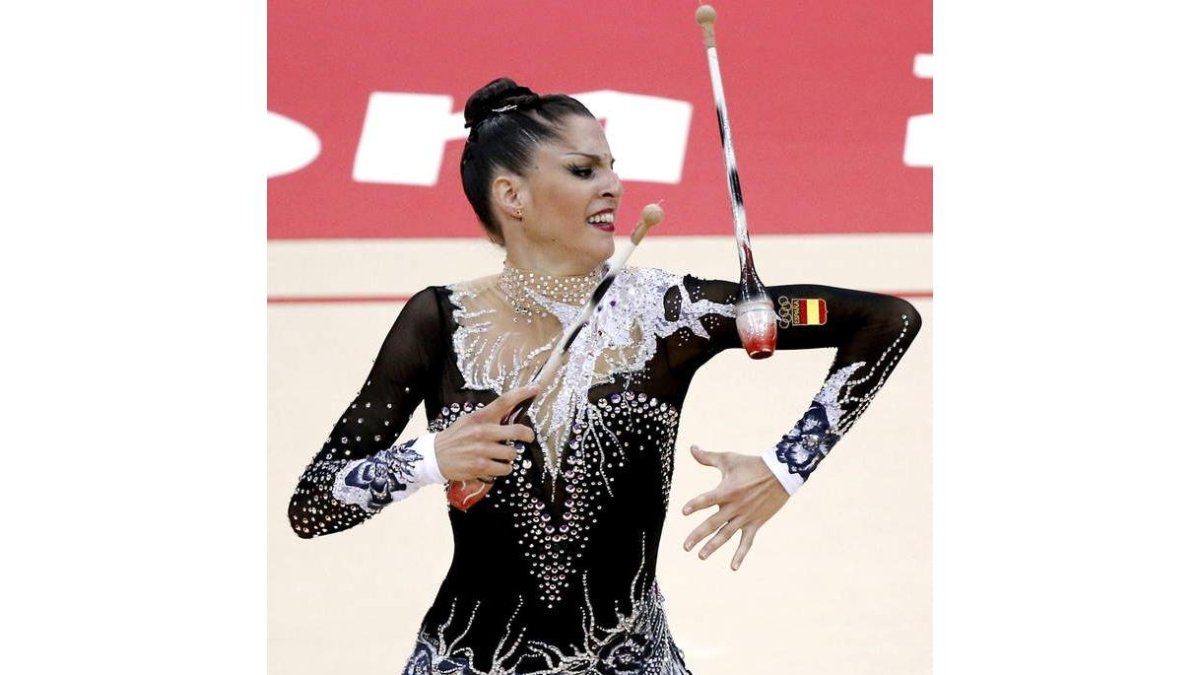 La gimnasta leonesa Carolina Rodríguez en los Juegos.