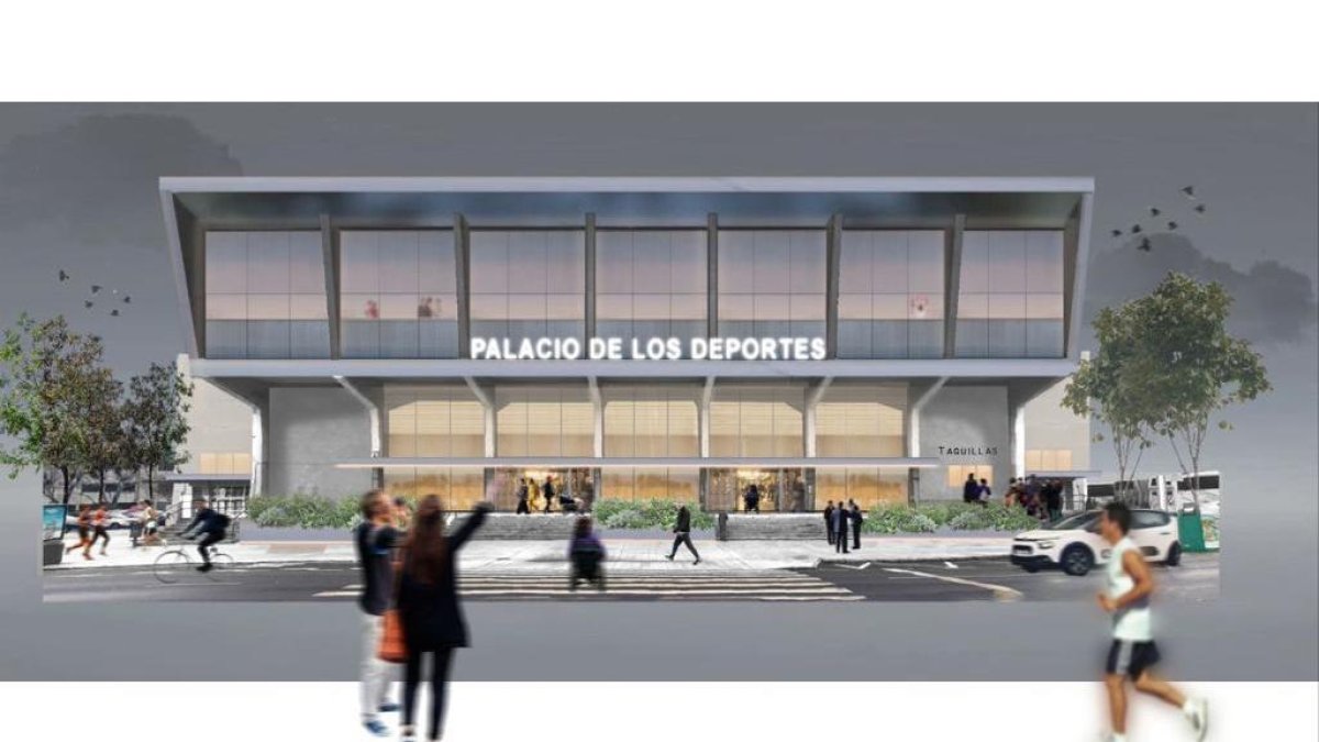 Recreación virtual del aspecto que tendrá el Palacio de Deportes después de las obras de remodelación.