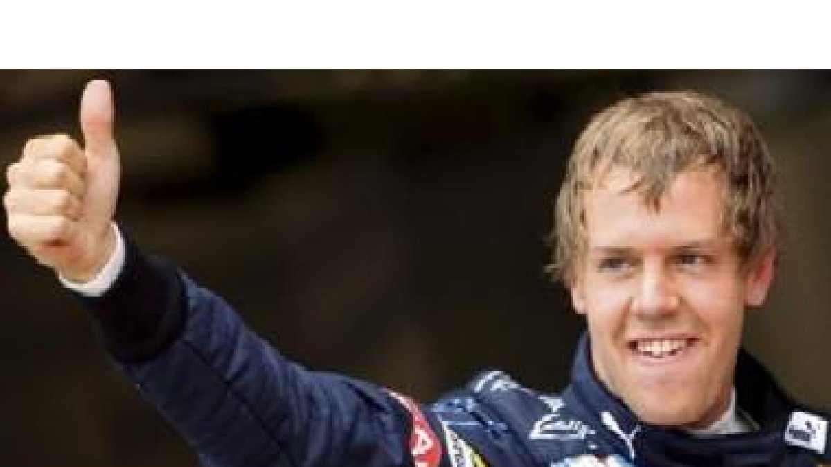 El alemán Vettel celebra su posición