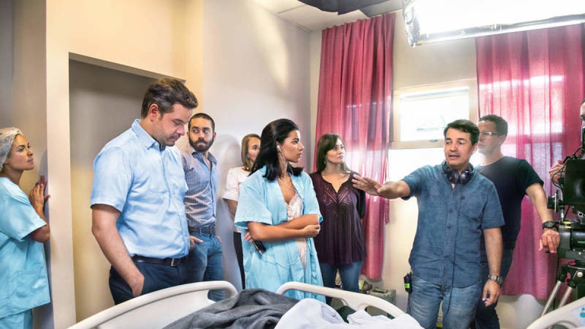Un momento del rodaje de la película.