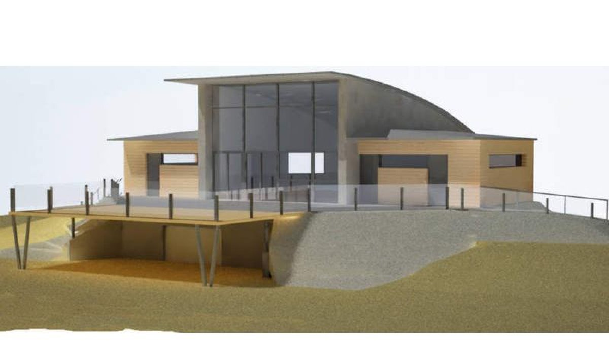 Vista de la recreación virtual de la nueva cafetería El Rebeco en Requejines.