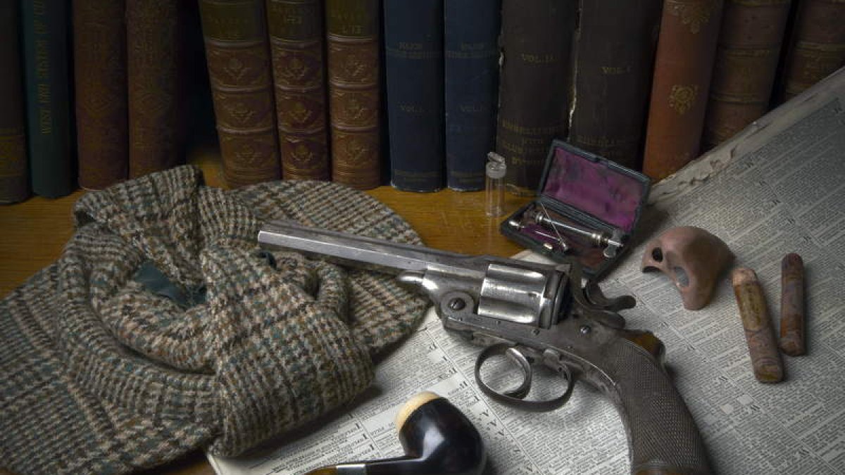 Objetos de una exposición que el Museo de Londres dedicó a la figura de Sherlock Holmes