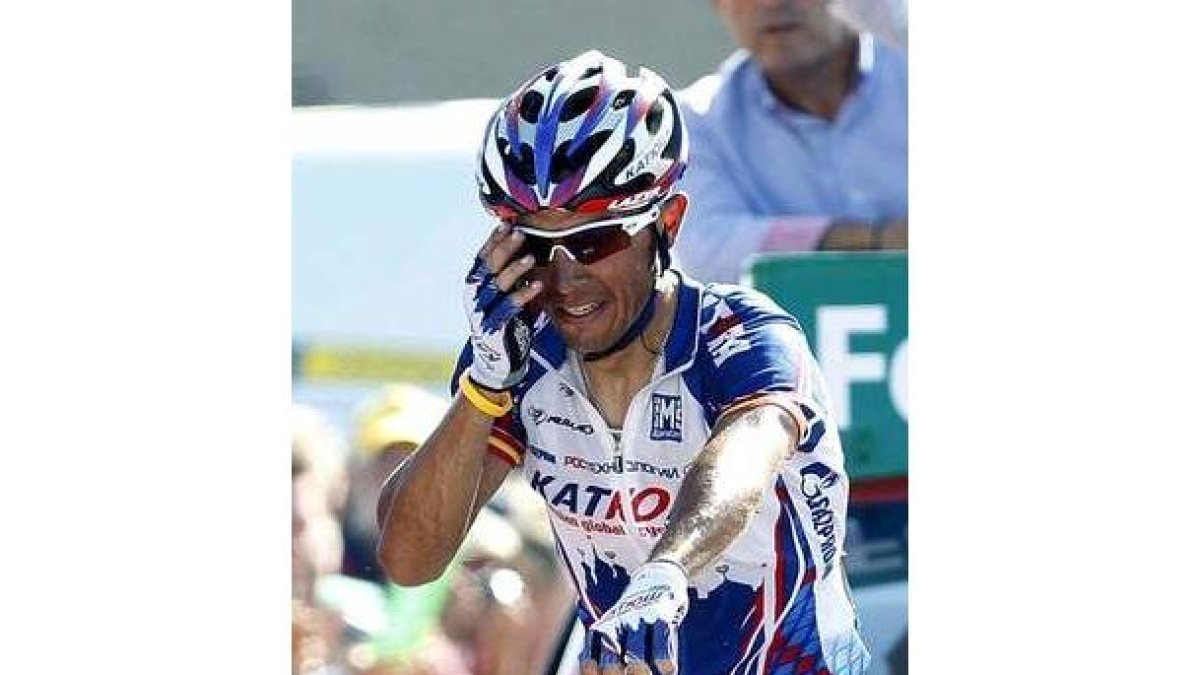 «Purito» Rodríguez a su llegada victorioso a meta.
