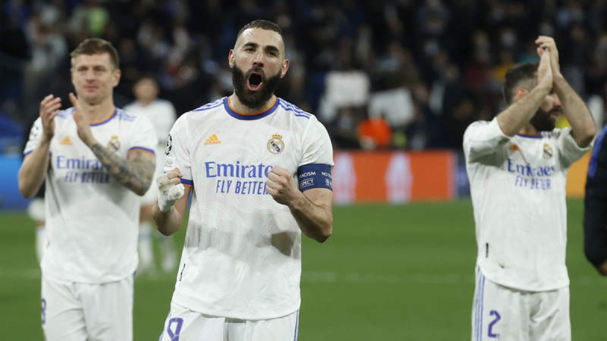 Benzema ha sido uno de los ‘culpables’ de que el Madrid haya llegado a las semifinales. JUANJO MARTÍN