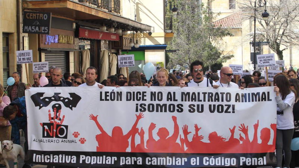 La manifestación, en la calle Ancha.