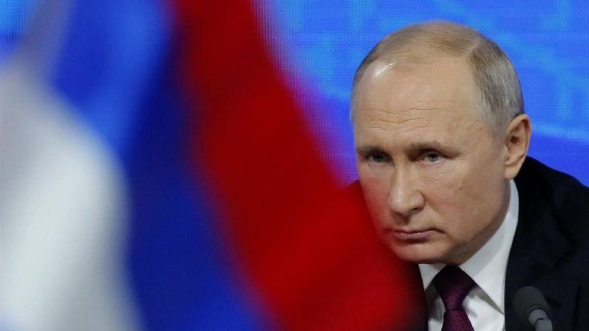 El presidente de Rusia, Vladimir Putin, durante la rueda de prensa.