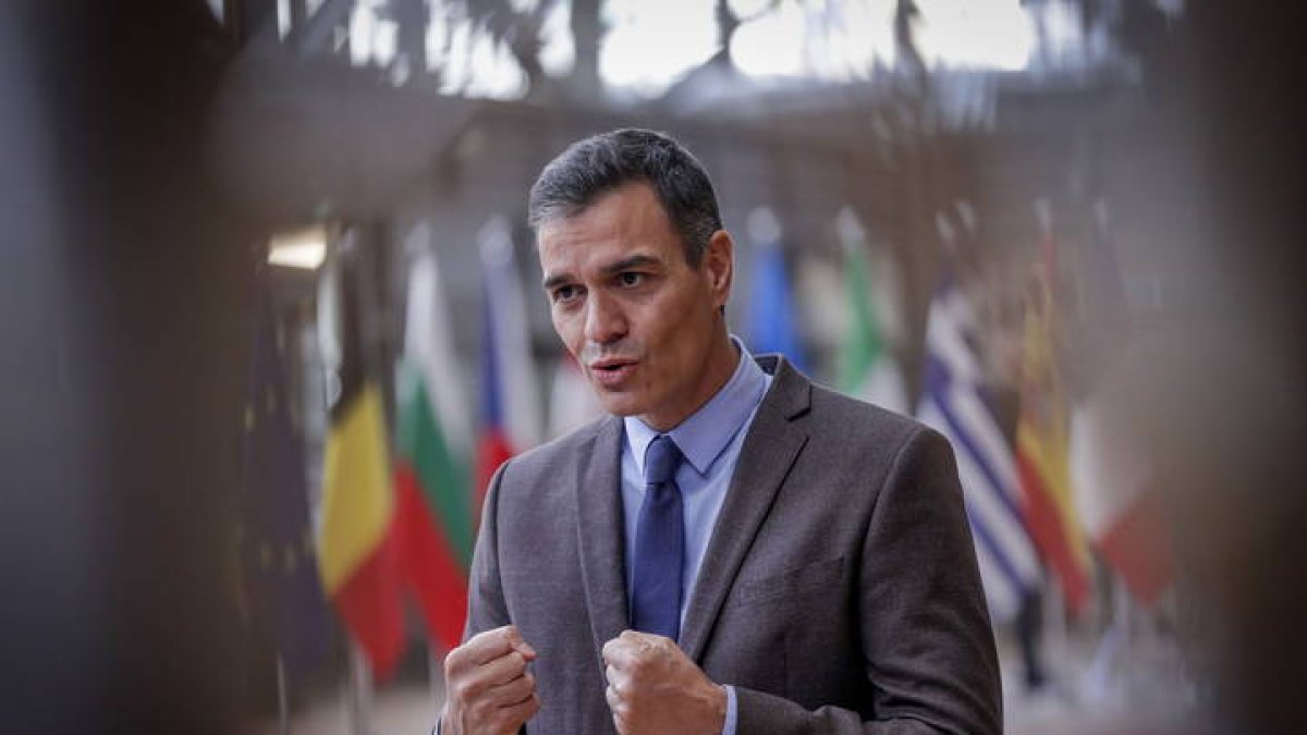 Pedro Sánchez, ayer en Bruselas. OLIVIER HOSLET