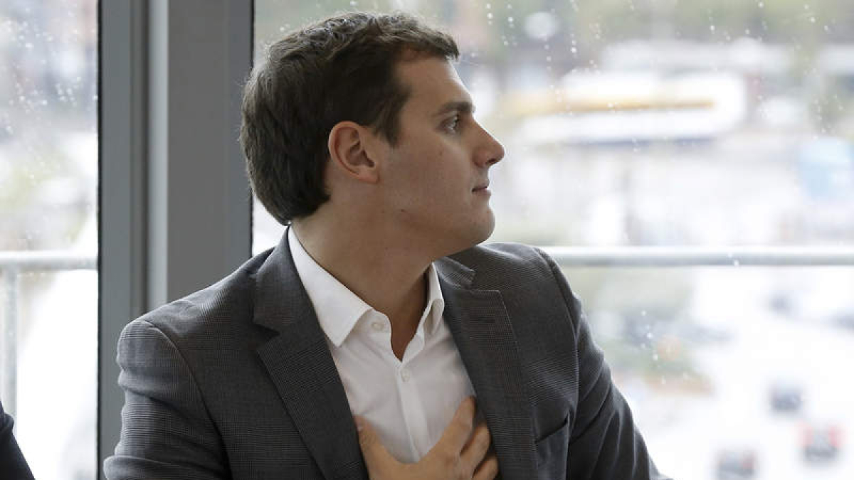 Rivera, durante la reunión de la Ejecutiva Nacional del partido ayer en Madrid. PACO CAMPOS