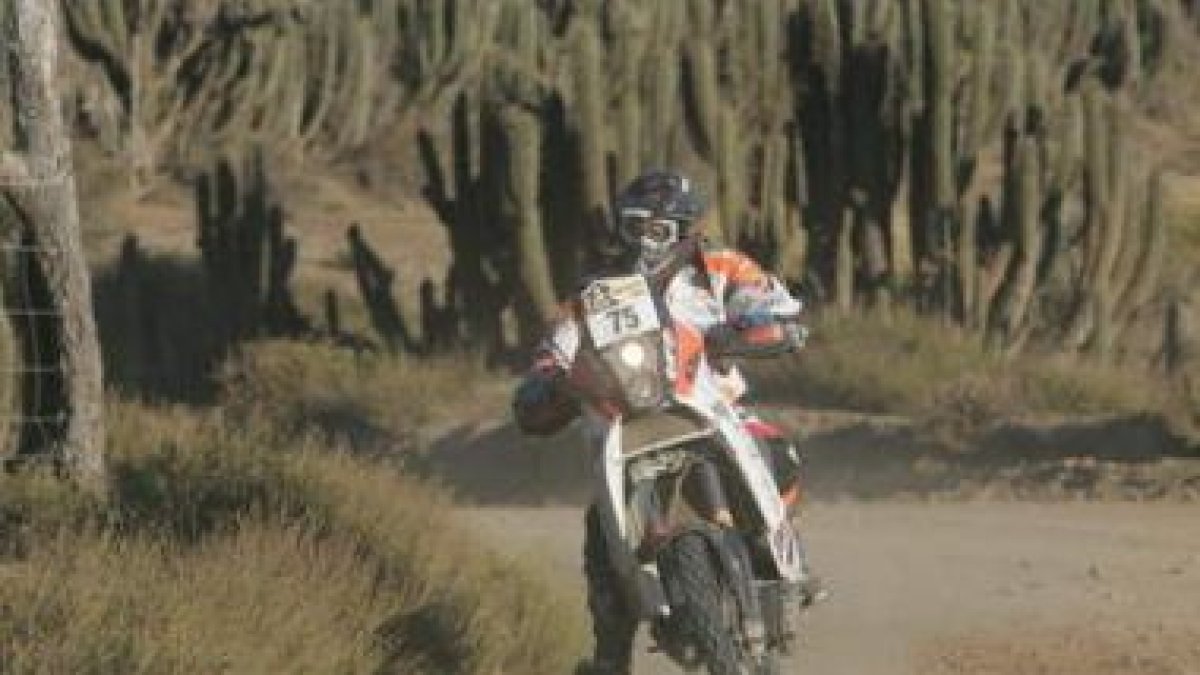 El piloto leonés Ramón Gutiérrez durante la etapa.