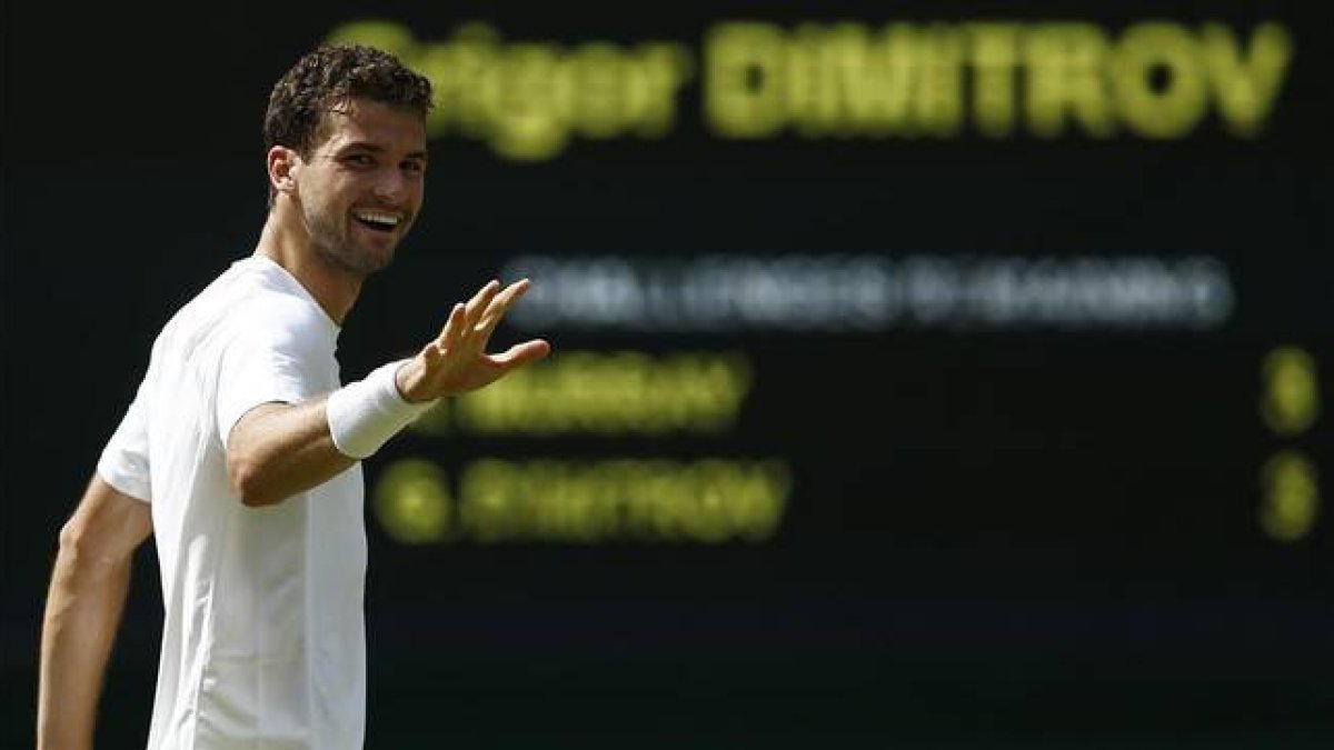 Grigor Dimitrov celebra la victoria.