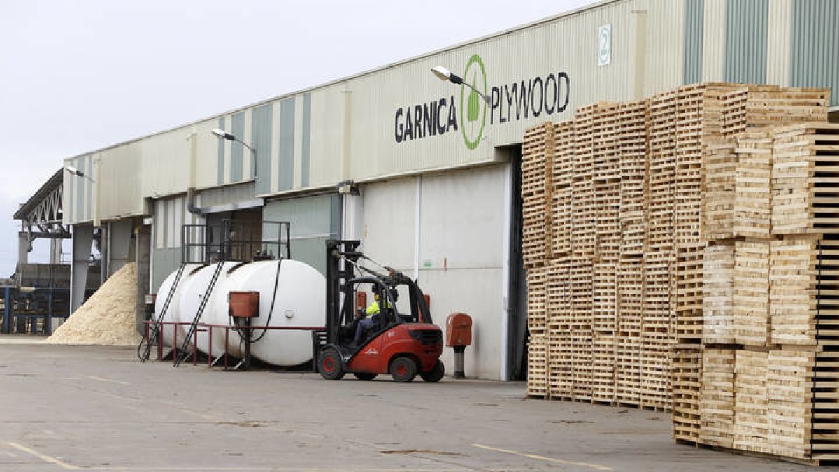 Instalaciones de la empresa de madera Garnica Plywood en Valencia de don Juan