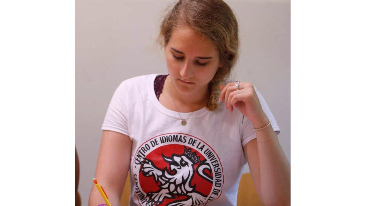 Una alumna de español en el curso de verano de 2019. JESÚS F. SALVADORES