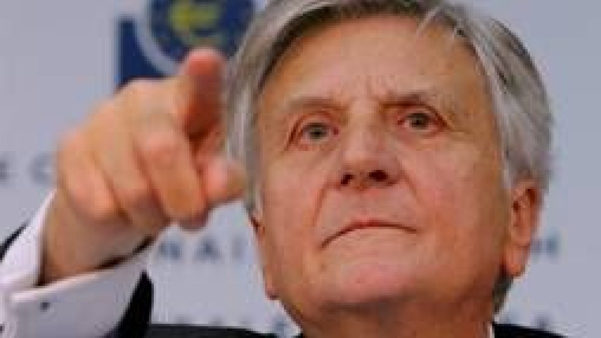 Jean-Claude Trichet en su comparecencia de ayer ante los periodistas congregados en Fráncfort