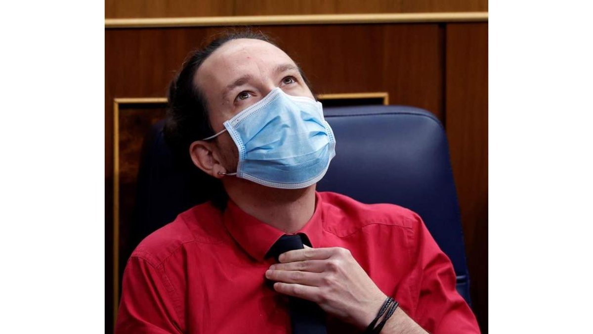 Pablo Iglesias ayer, en el Congreso de los Diputados aún como vicepresidente del Gobierno. MARISCAL