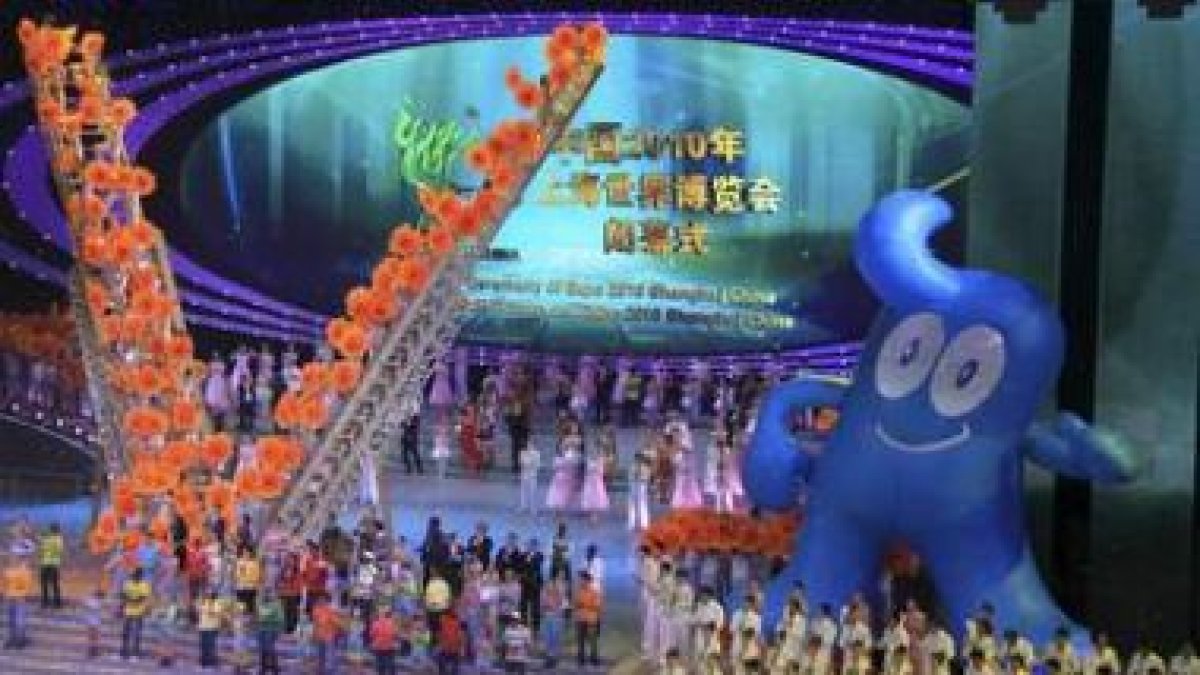 Un momento de la ceremonia de clausura la Expo de Shangái 2010.