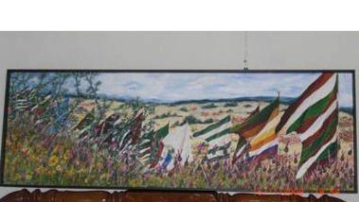 Uno de los cuadros que estos días se pueden ver en la exposición de pintura de Sahagún.
