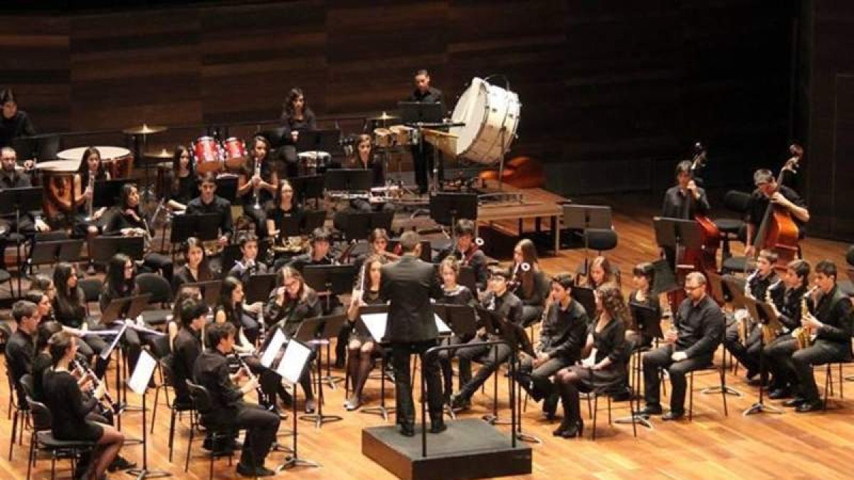 Parte de la banda de música del Conservatorio. DL