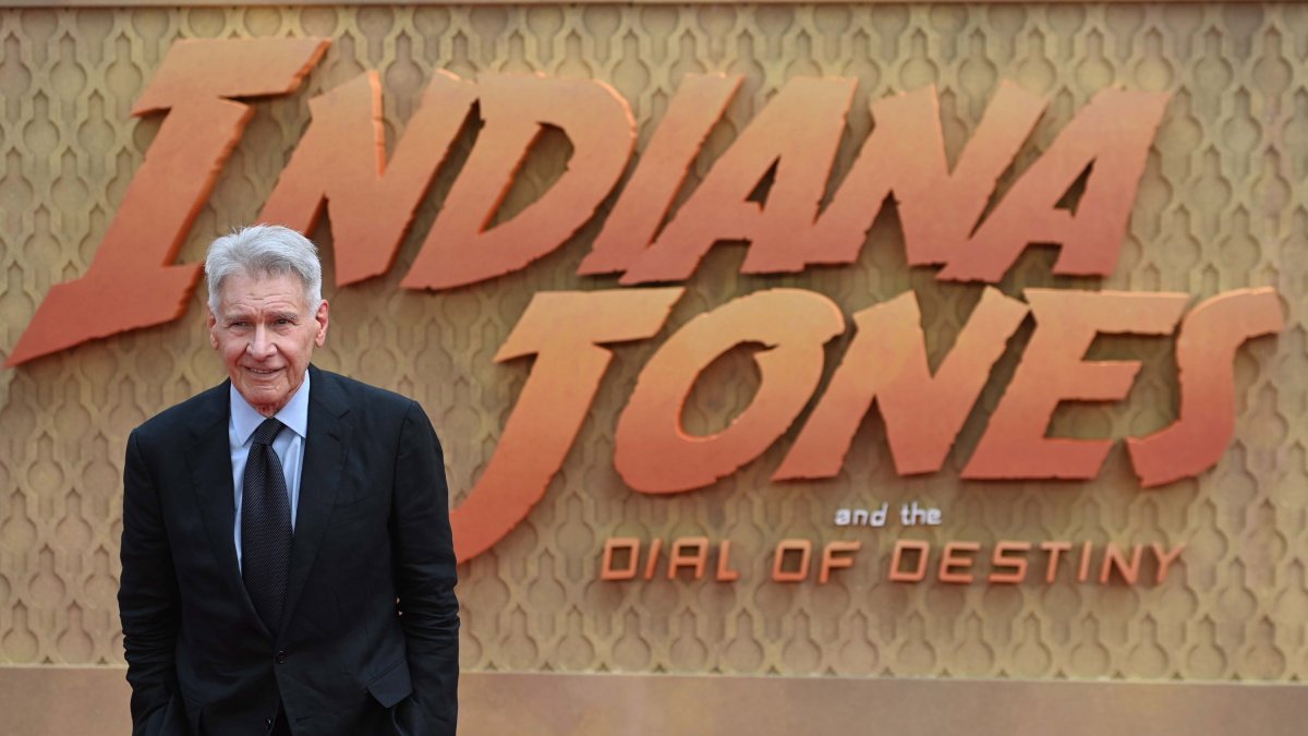 El veterano actor Harrison Ford en el preestreno de la nueva entrega de ‘Indiana Jones’ en Londres. NEIL HALL