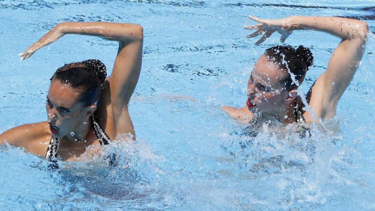 Carbonell y Ramírez, en la final de dúo libre.