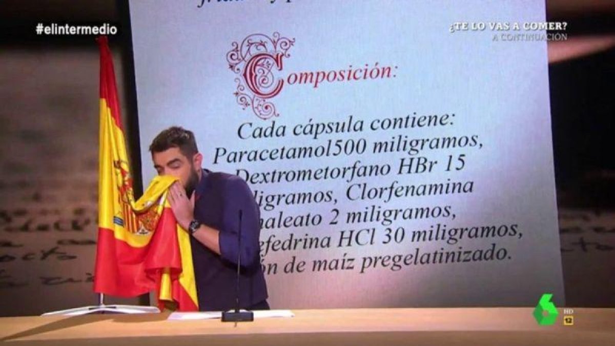 Imagen del polémico sketch de Dani Mateo en El Intermedio.