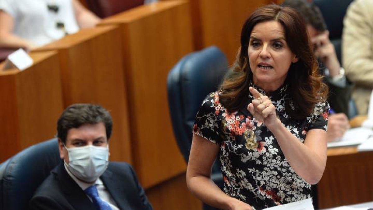 La consejera de Empleo de la Junta de Castilla y León, Ana Carlota Amigo, en un pleno de la Junta. NACHO GALLEGO