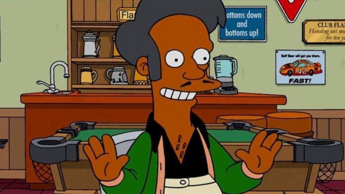 Apu, en un episodio de Los Simpson.