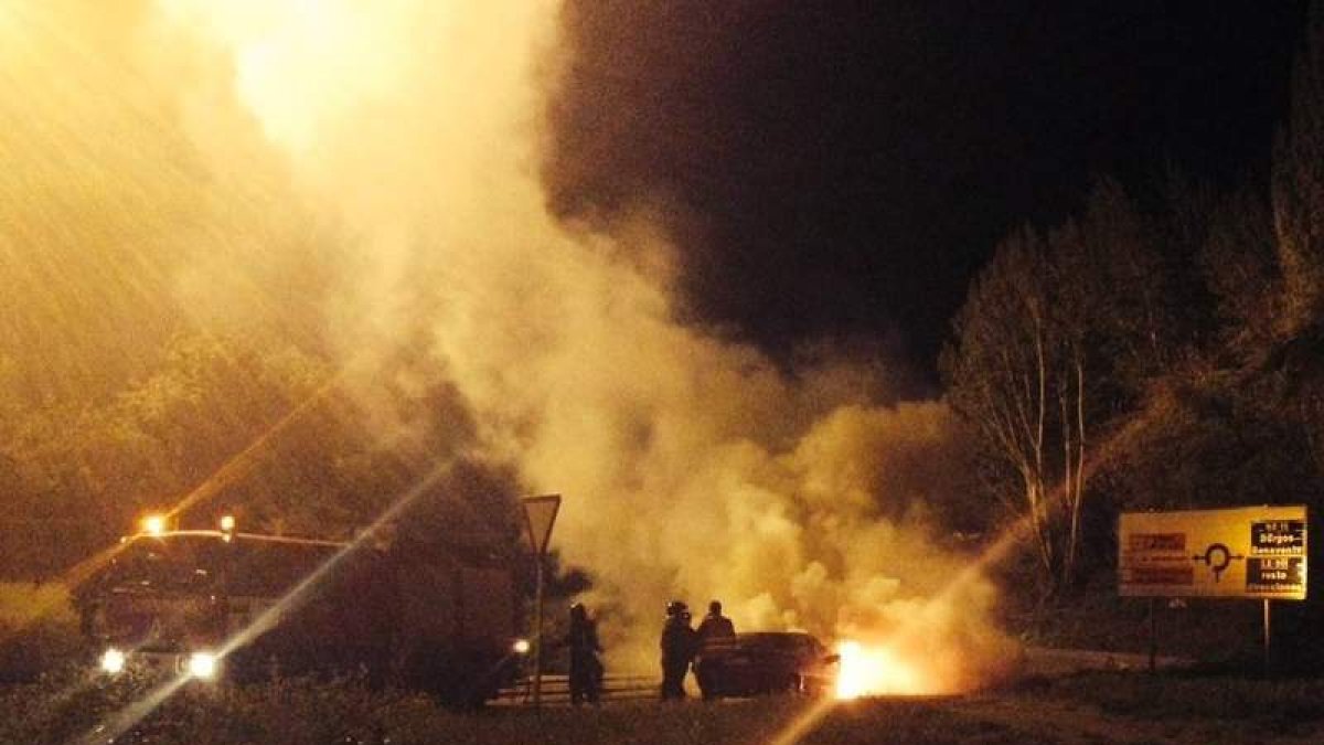 Momento en que se produjo el incendio.