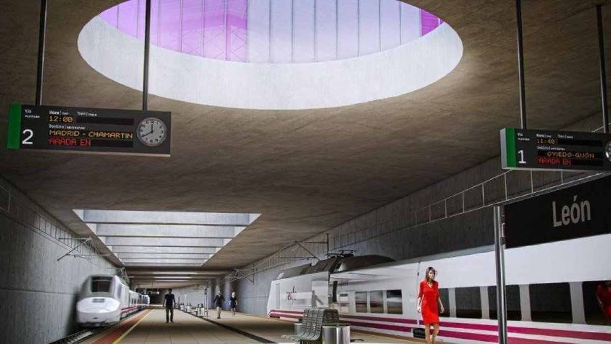 Así serán los andenes de la estación de León