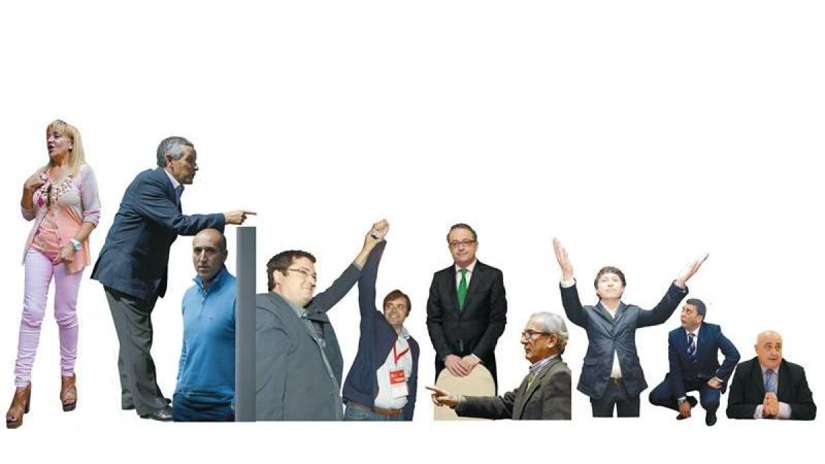 Isabel Carrasco, Emilio Gutiérrez, José Antonio Díez, Óscar López, Tino Rodríguez, Javier Chamorro, Juan Morano, Samuel Folgueral, López Riesco y Goyo Chamorro