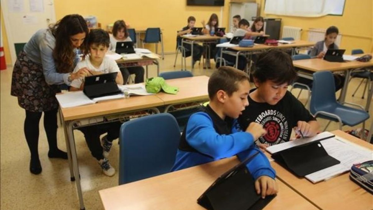 Alumnos del colegio María Sanz de Sautuola de Santander.