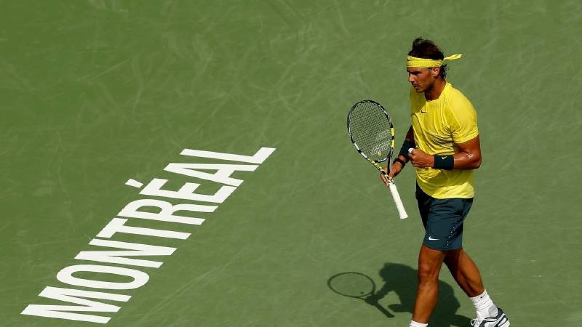 Rafael Nadal en un momento de su encuentro frente a Jesse Levine.
