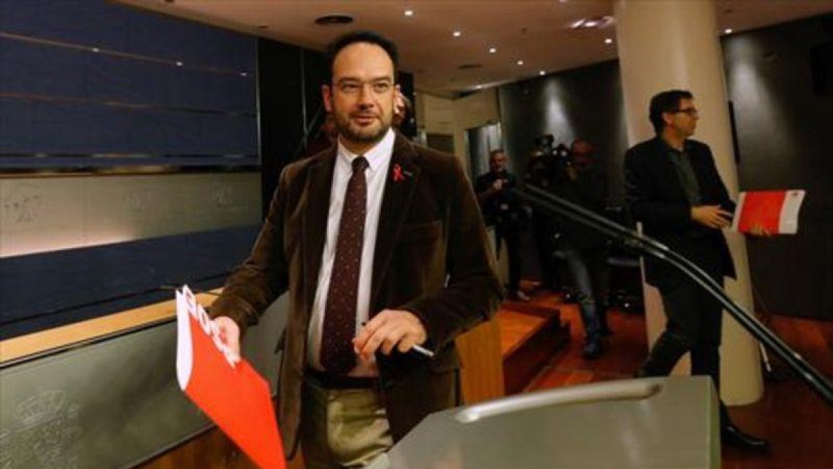 Antonio Hernando, portavoz del PSOE, en el Congreso.