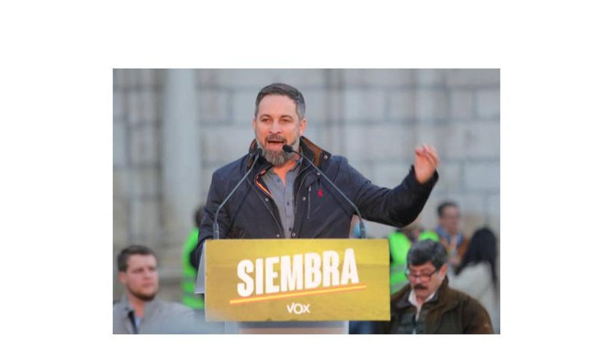 Santiago Abascal, durante su mitin en Ponferrada.