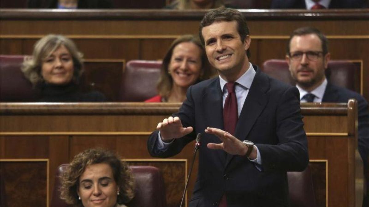Casado, este miércoles, durante la sesión de control al Gobierno.