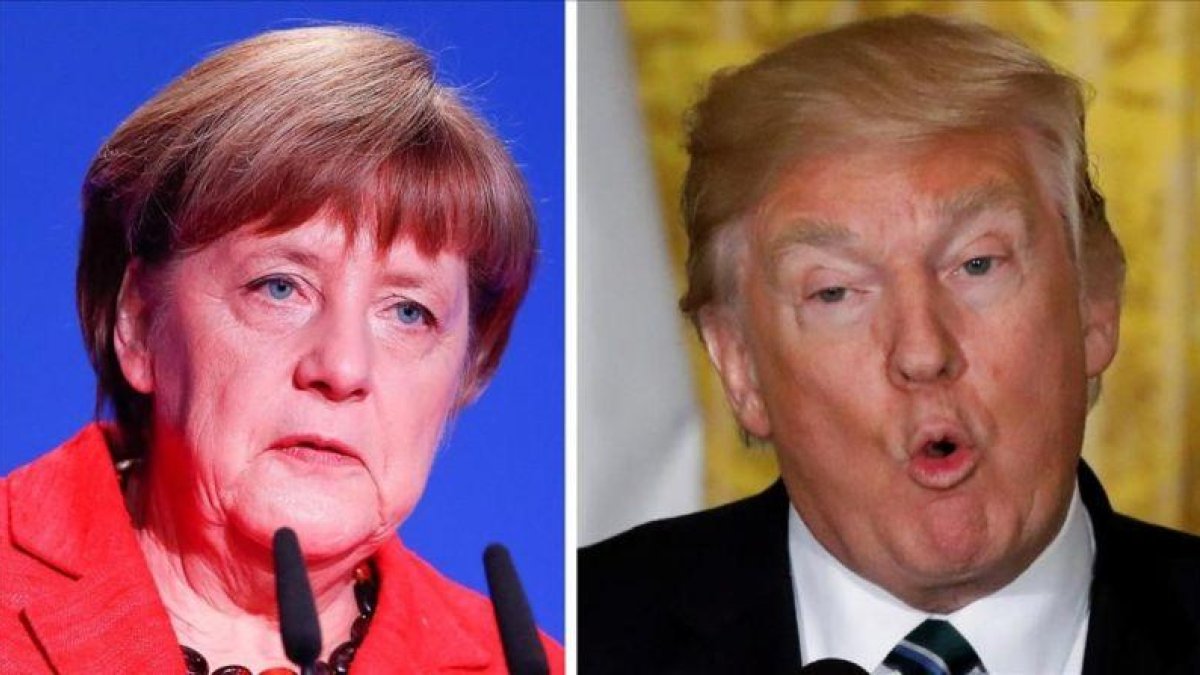 Angela Merkel y Donald Trump.