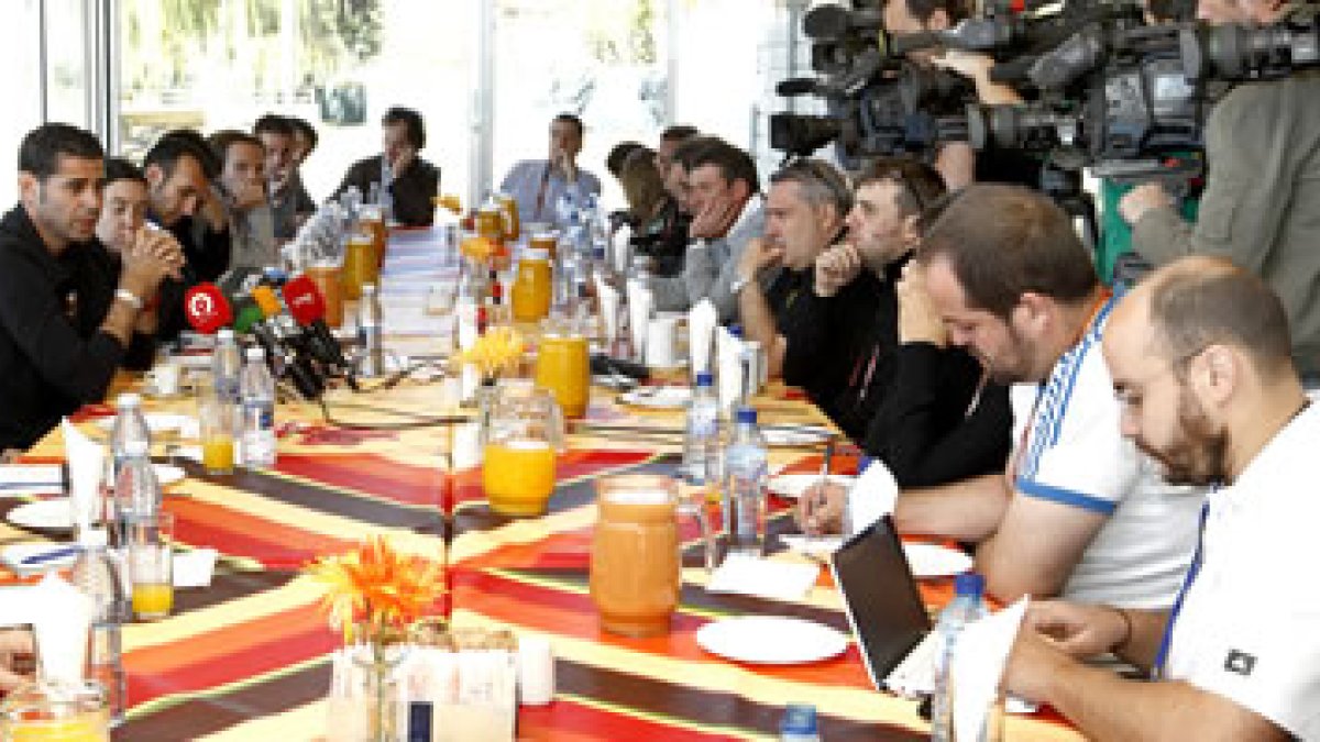 Hierro, en la rueda de prensa de ayer.
