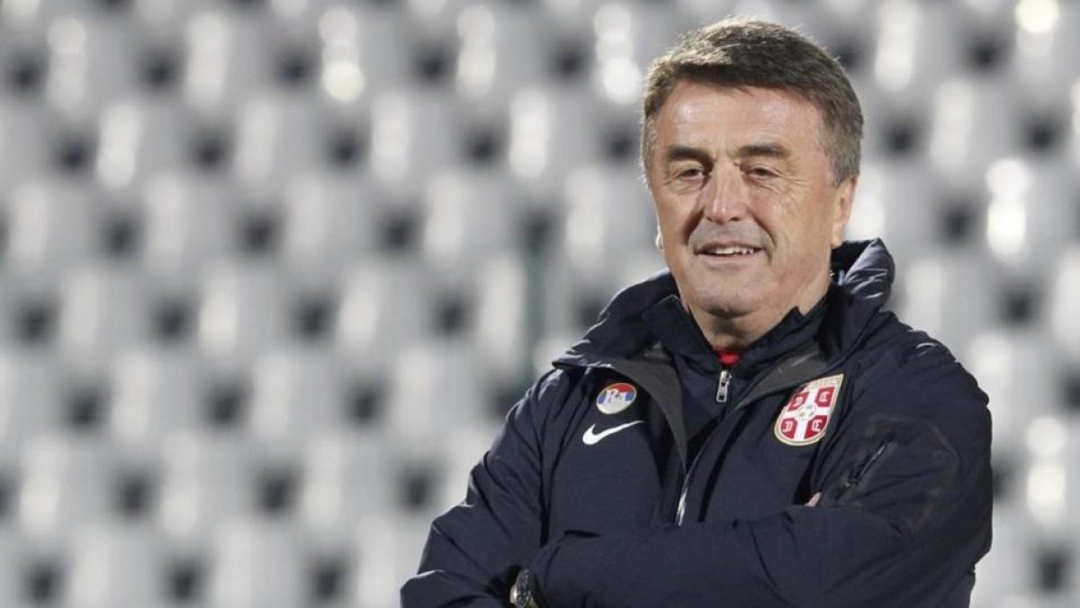 Radomir Antic, durante su etapa como seleccionador serbio.