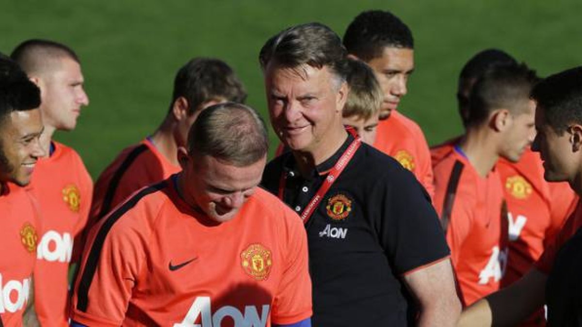 Louis Van Gaal, durante un entrenamiento con el Manchester United en Seattle.