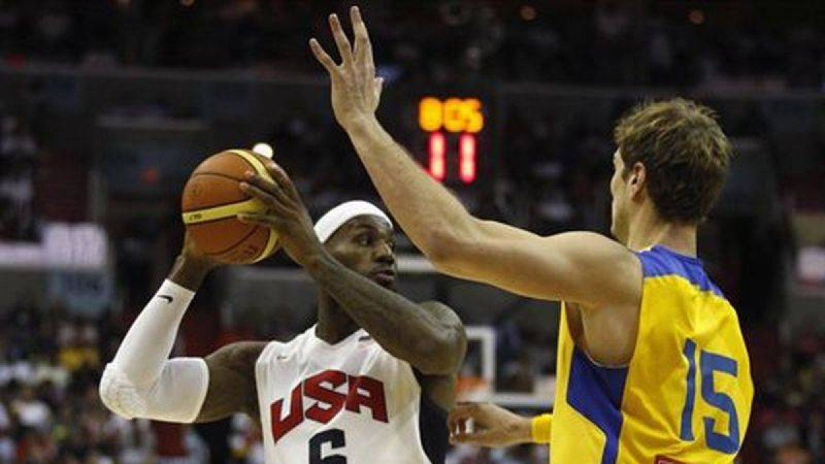 Lebron durante el partido disputado esta madrugada.