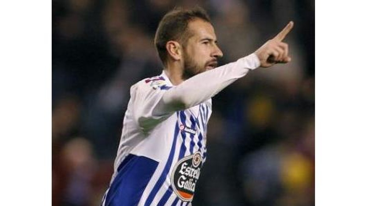 Lopo celebra el gol marcado ante el Villarreal, el único del partido.