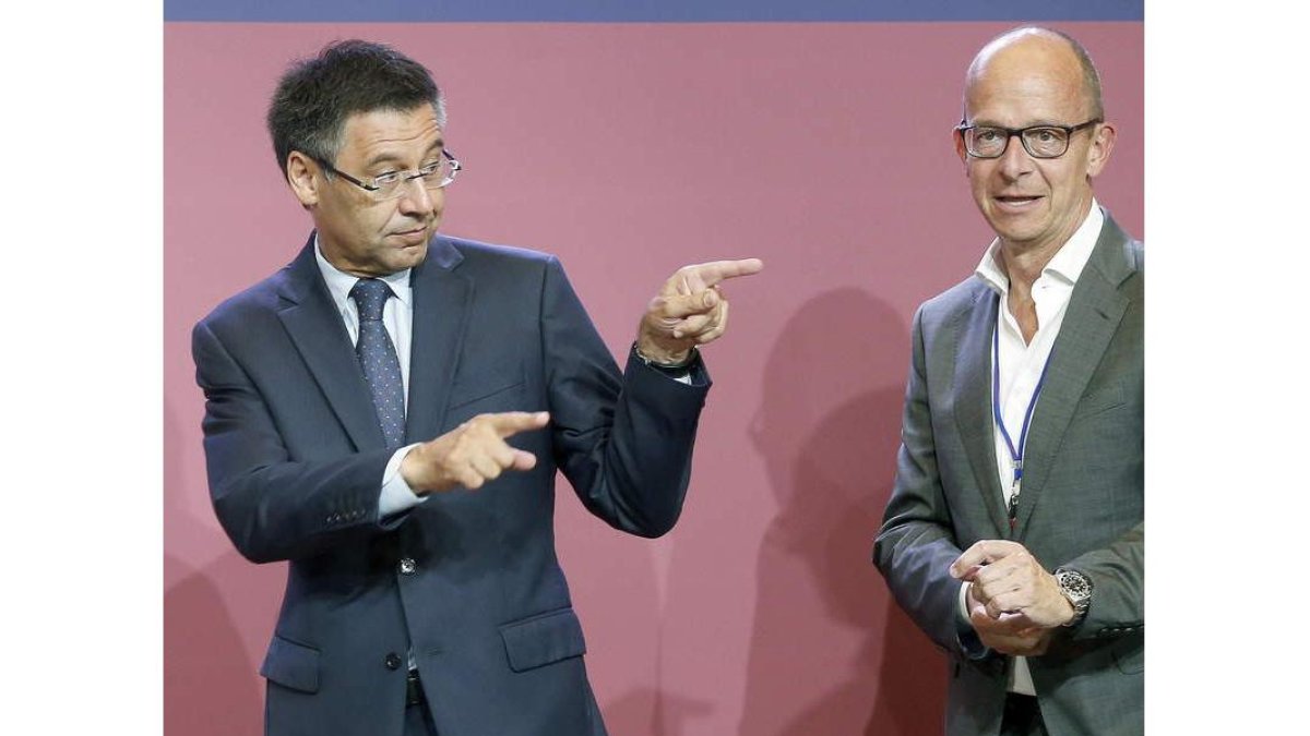 Bartomeu y Cardoner, tras ganar las elecciones.