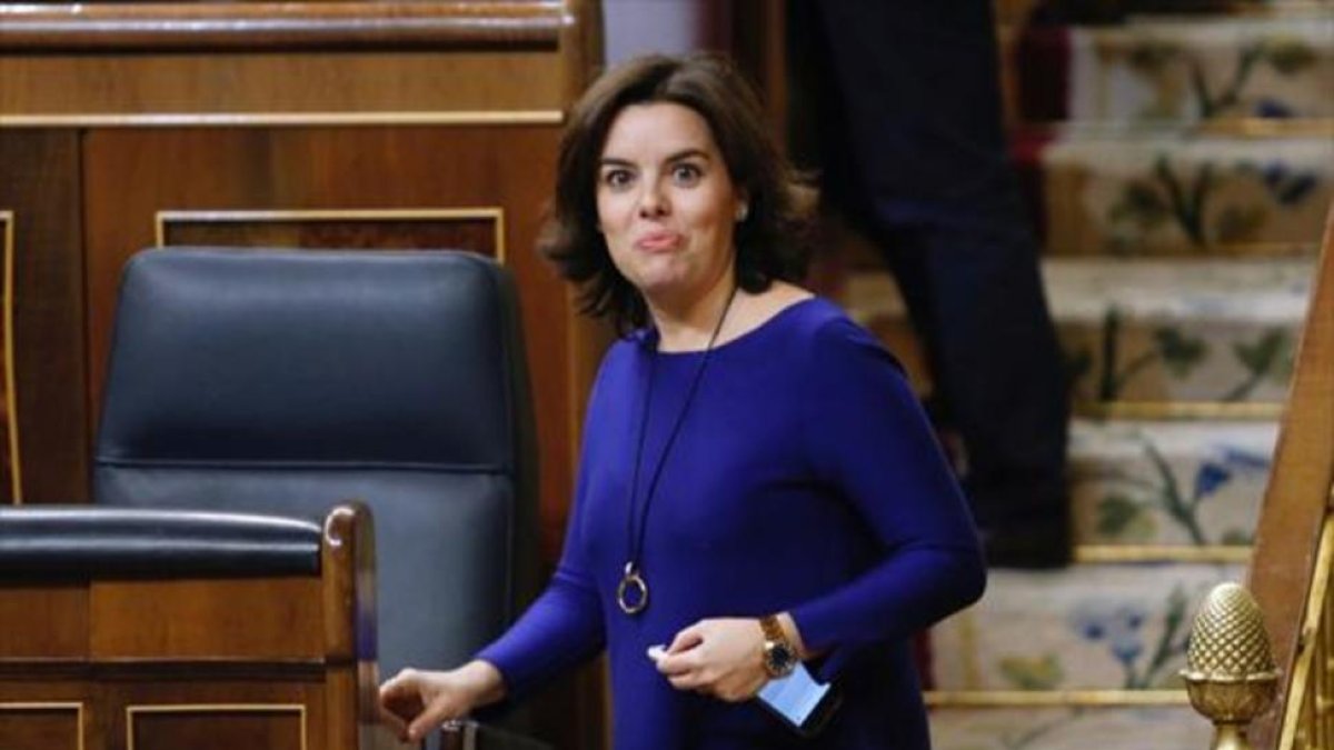 Soaraya Sáenz de Santamaría, en el Congreso.