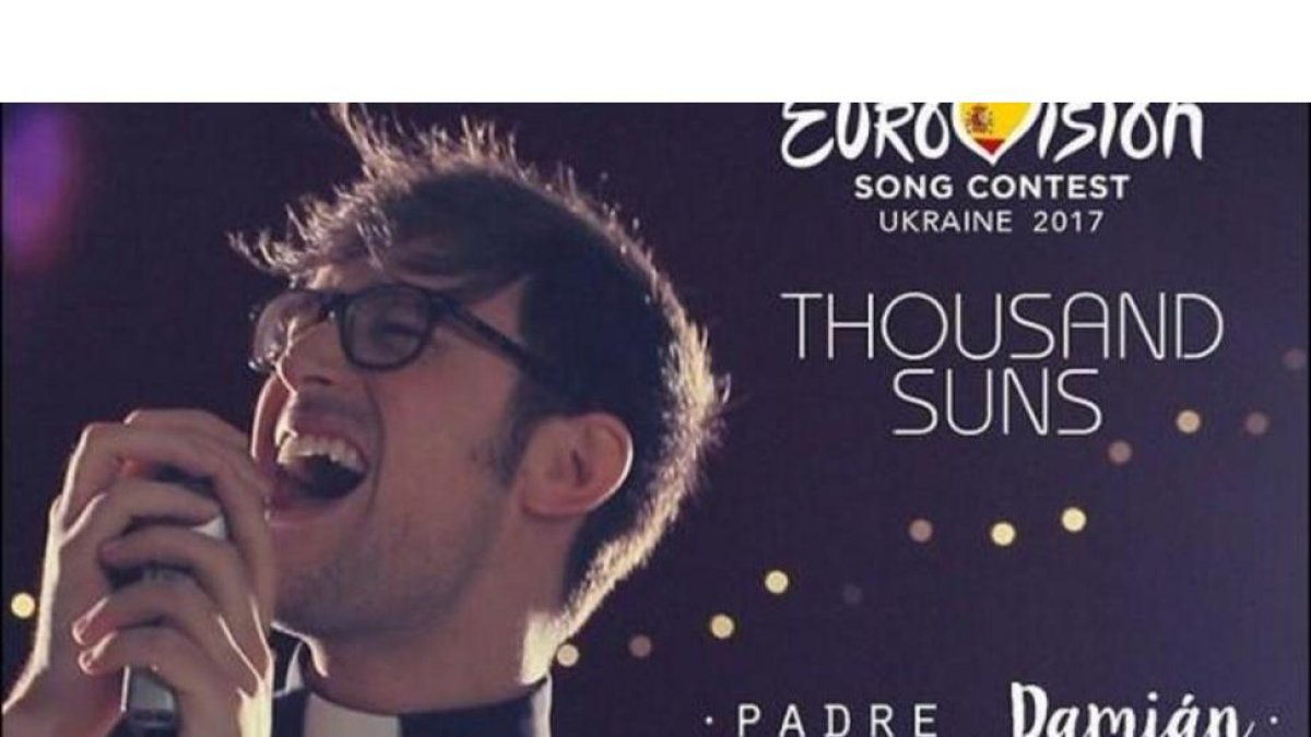Imagen del Padre Damian en la web de preseleccionados para Eurovisión de TVE.