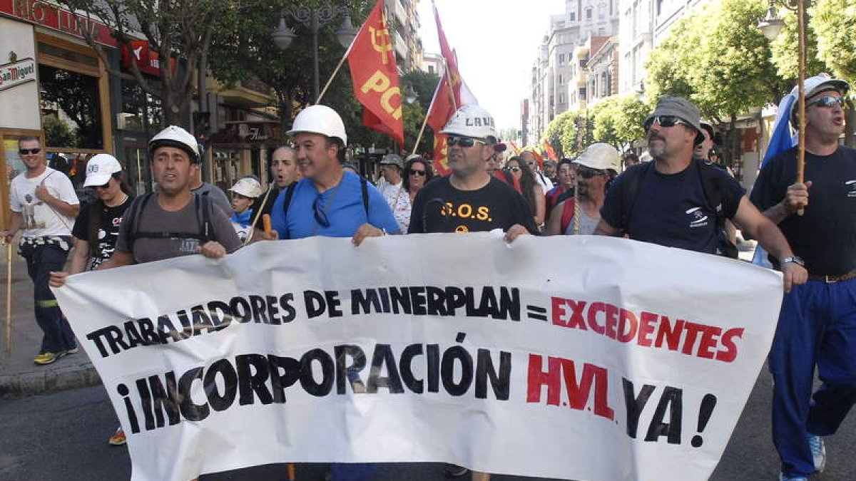 Los trabajadores de Minerplan se manifestaron en León el pasado julio