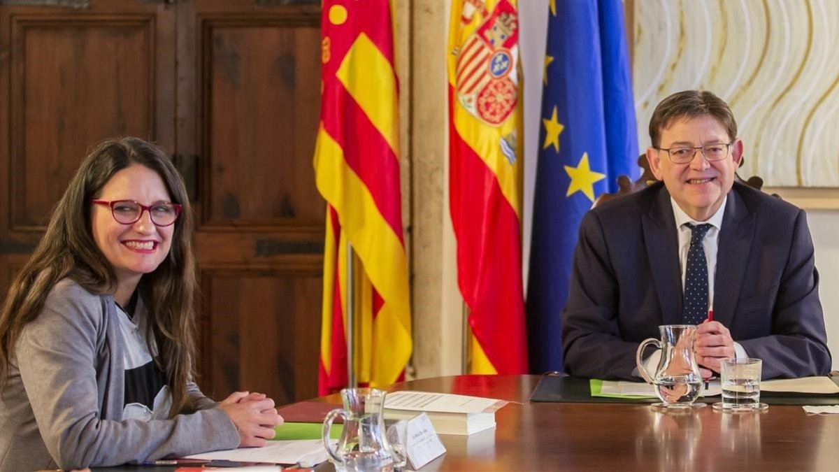 El presidente de la Generalitat valenciana, Ximo Puig, y la vicepresidenta Mónica Oltra.
