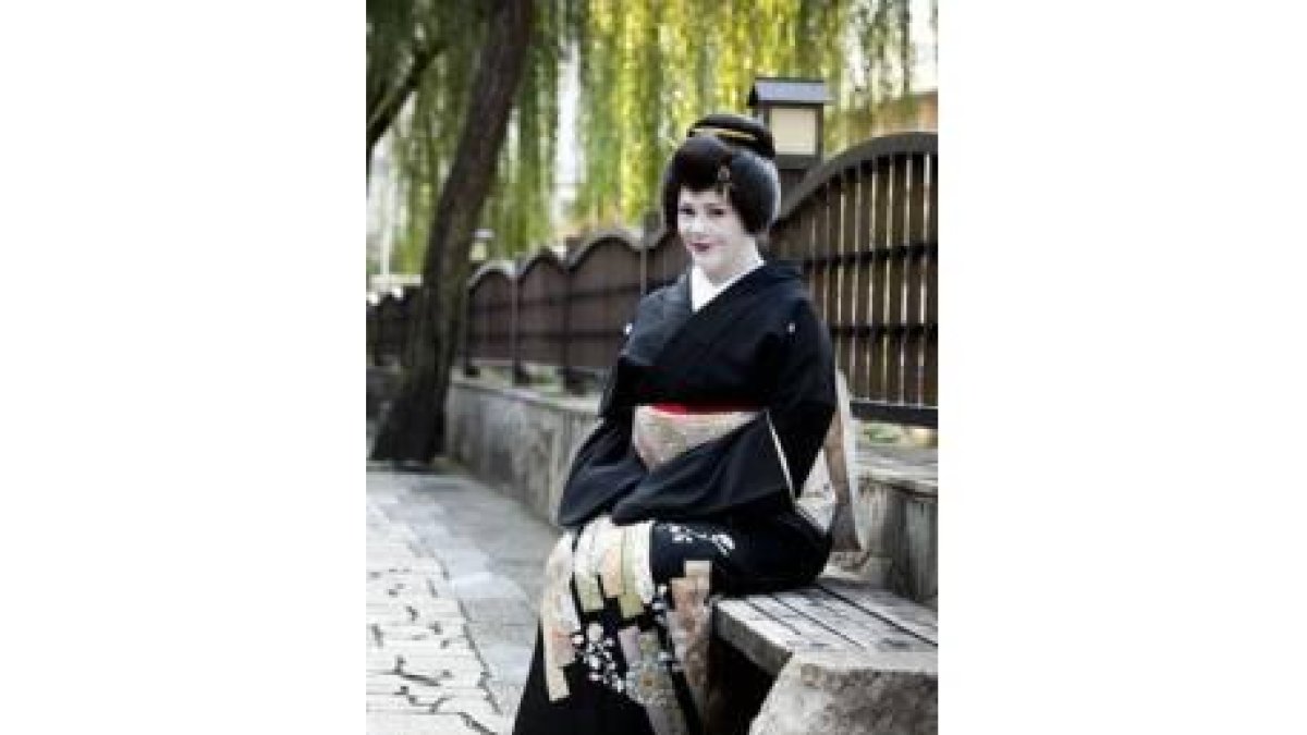 Fiona Graham, vestida de Geisha.