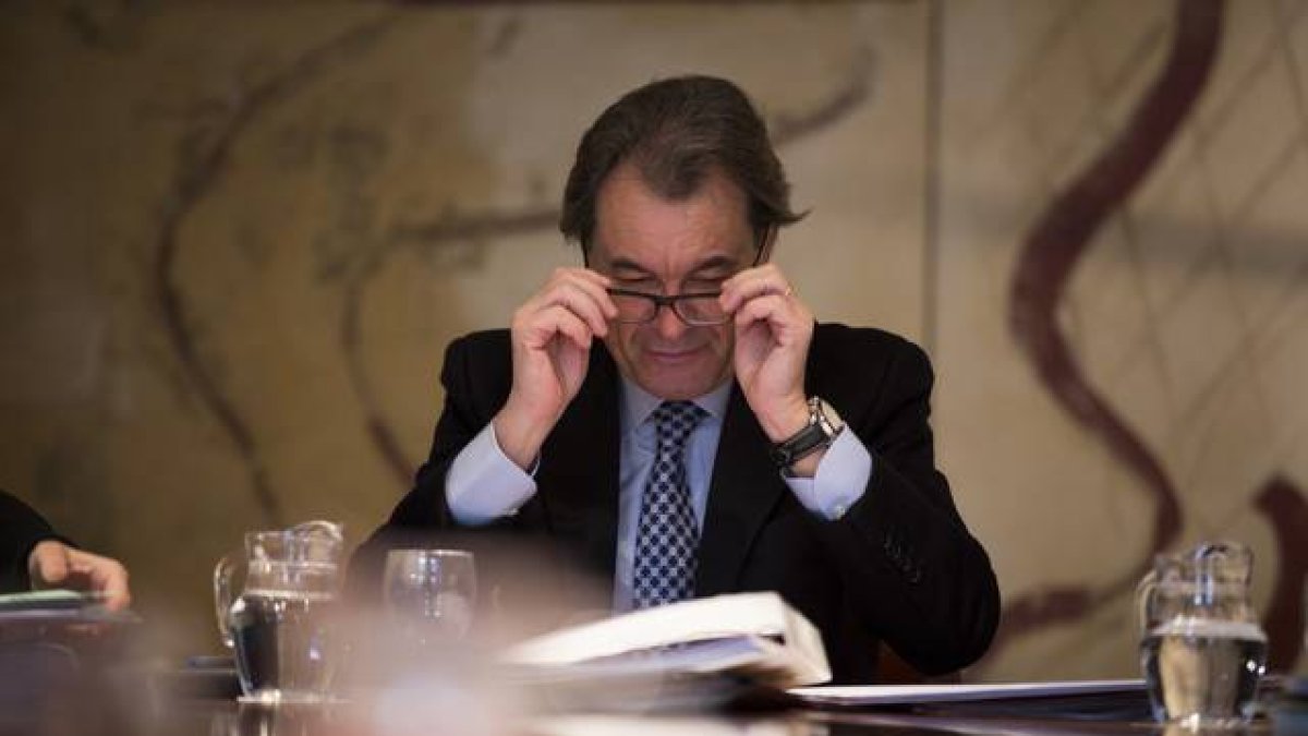 El 'presidente' Artur Mas en una reunión del Govern este 20 de enero